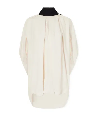Lanvin Bow-detailed Crepe Halterneck Blouse In White
