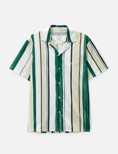 Lanvin Bowling Shirt With Printed Stripes In White