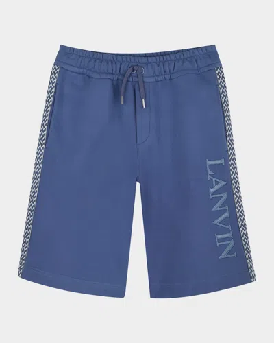 LANVIN BOY'S CURBISME-TRIM BERMUDA SHORTS