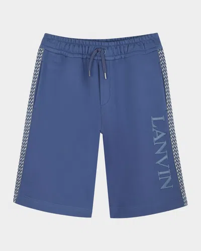 LANVIN BOY'S CURBISME-TRIM BERMUDA SHORTS