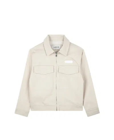 Lanvin Boys' Embroidered Cotton Jacket - Little Kid, Big Kid In Neutral