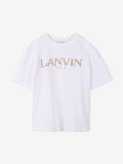 Lanvin Babies' Boys Embroidered Logo T-shirt In White