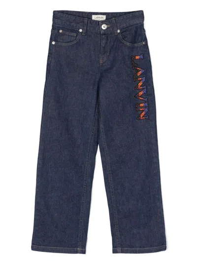 Lanvin Boys' Mini Logo Jeans In Blue