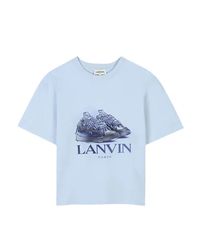 Lanvin Boys' Short Sleeved Cotton T-shirt - Little Kid, Big Kid In Blue
