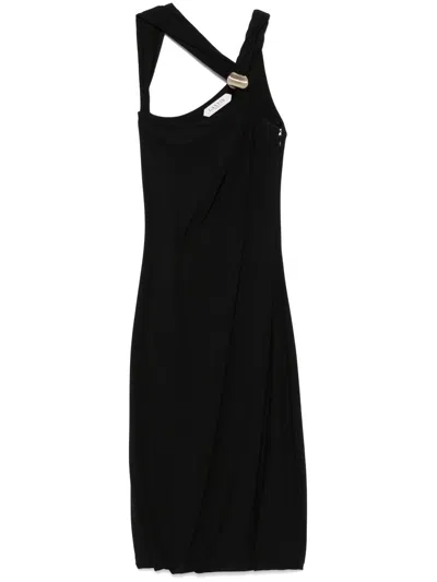 Lanvin Midikleid Aus Geflochtenem Jersey In Schwarz
