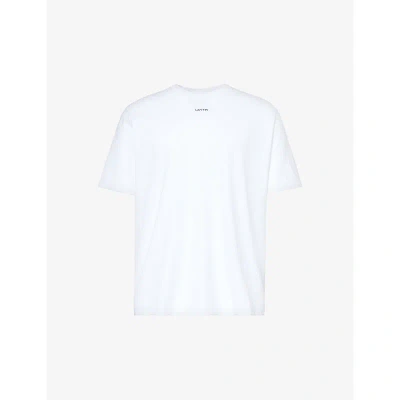 Lanvin Men's Optic White Branded-appliqué Regular-fit Cotton-jersey T-shirt
