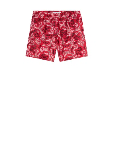 Lanvin Breathable Polyester Shorts Design In Carmine Red