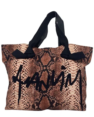 Lanvin Brown Canvas Logo Tote (authentic Pre-loved)
