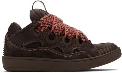 Lanvin Brown Curb Leather Sneakers