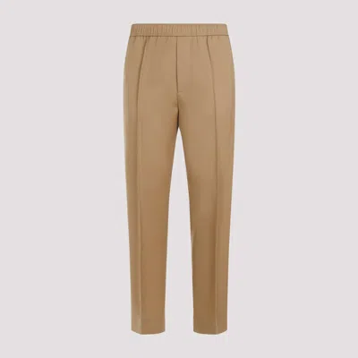 Lanvin Tapered Cotton Trousers In Neutrals