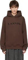 Lanvin Brown Logo Hoodie In Brown