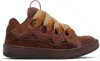 Lanvin Brown Leather Curb Sneakers