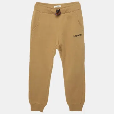 Pre-owned Lanvin Brown Logo Detail Cotton Knit Joggers 8 Yrs
