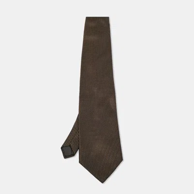 Lanvin Brown Patterned Silk Traditional Tie
