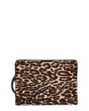 Lanvin Brown Pony Hair & Leather Leopard-print Zipped Clutch Bag (authentic  Pre-loved)
