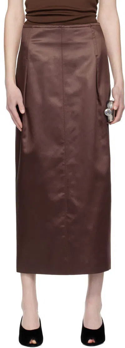 Lanvin Brown Straight Maxi Skirt