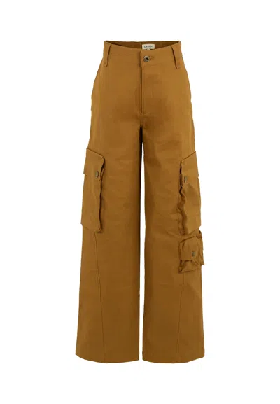 Lanvin Kids' Brown Trousers For Boy With Logo