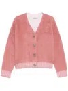 Lanvin Brushed-effect Cardigan In 粉色