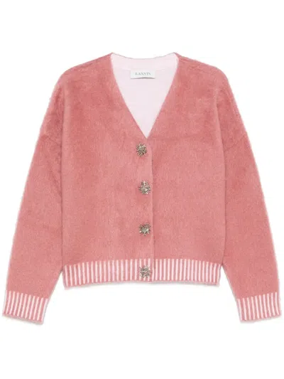 Lanvin Brushed-effect Cardigan In Pink