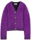 Lanvin Brushed-effect Cardigan In Purple