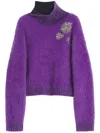 Lanvin Brushed-effect Sweater In Purple