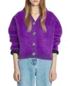Lanvin Brushed-effect Cardigan In Anemone