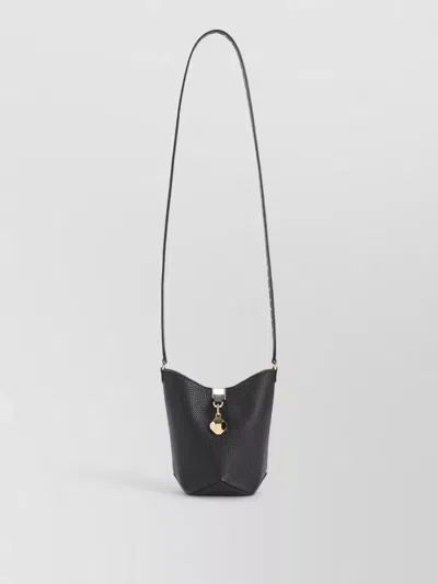 Lanvin Bucket Bag Pebbled Texture Studded Strap