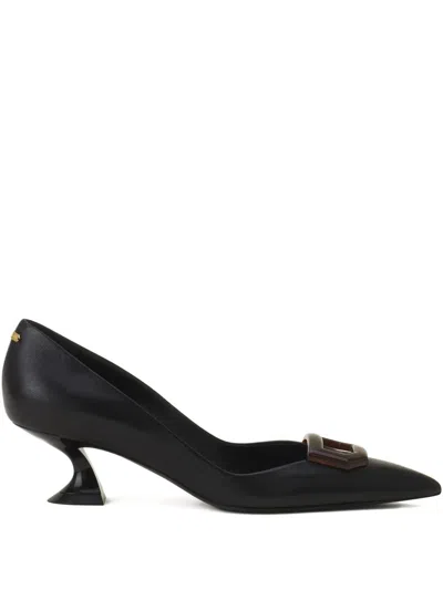 Lanvin Buckle Detail Pointed Pumps In Black