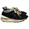 Lanvin Bumper Distressed Sneakers In Black Nylon