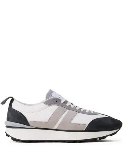 Lanvin Bumpr Sneakers In Mesh And Brushed Suede In White
