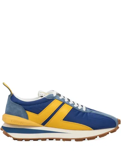 Lanvin Bumpr "bleu Foncé/jaune" Sneakers In Blue