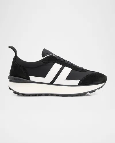 Lanvin Bumpr Nylon And Suede Sneakers In Black