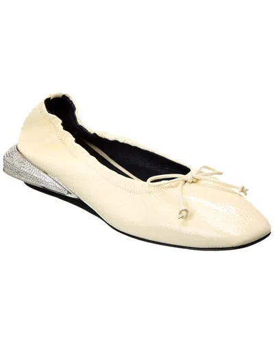 Lanvin Bumpr Patent Ballerina Flat In White