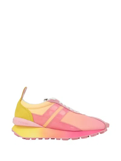Lanvin Bumpr "rose/jaune" Sneakers In Pink