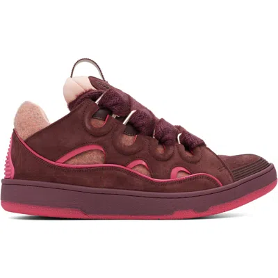 Lanvin Curb Sneakers In Felt In Red