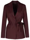 Lanvin Veste Tailleur Ceinturee In Red