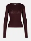 Lanvin Burgundy Wool Blend Sweater In Bordeaux
