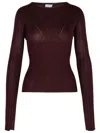 Lanvin Ribbed Knitwear Fitted Slit Cuffs In Red