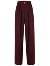 Lanvin Wide Leg Pants With Belt In Red