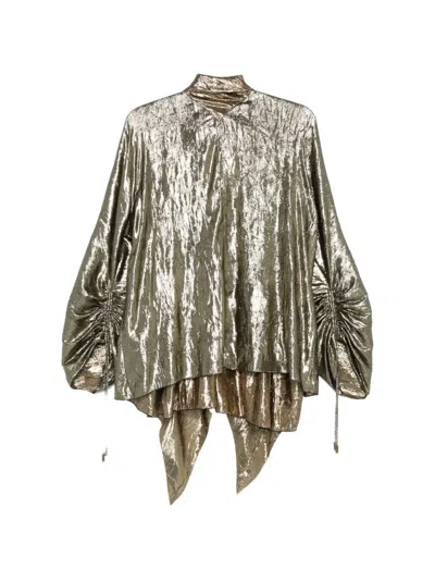 Lanvin Button Asymmetric Top In Gold