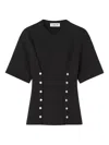 Lanvin Cotton Fleece And Cashmere T-shirt In Black