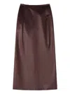 Lanvin Button-detail Midi Skirt In Brown