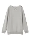 Lanvin Button-detailed Boat-neck Sweater In Gray