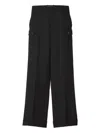 Lanvin Button-details Trousers In Black