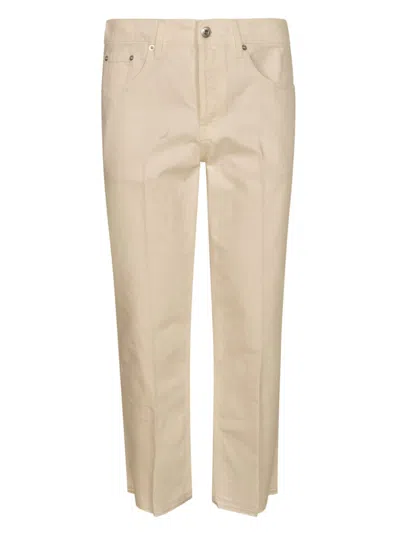 Lanvin Button Fitted Jeans In White