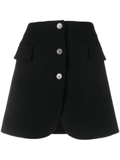 Lanvin High Waist Wool Blend Mini Skirt In 10