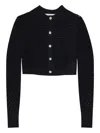 Lanvin Button Openwork Cardigan In Black