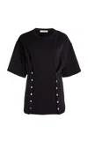 Lanvin Buttoned Cashmere T-shirt In Black