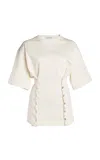 Lanvin Buttoned Cotton T-shirt In White