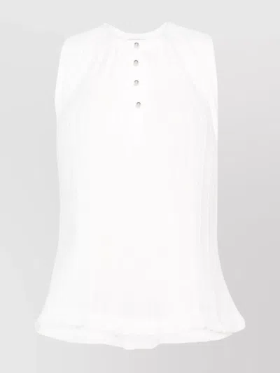 LANVIN BUTTONED CREPE DE CHINE SLEEVELESS TOP